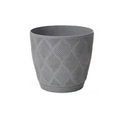 shumee Flow Petit Eco recikliran cvetlični lonček s krožnikom 17 Platinum OBLIK - PLASTIKA