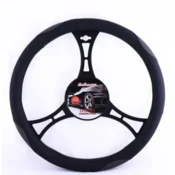 Carcommerce Prevleka za volan za avtomobile 41-43 cm siva, usnjena