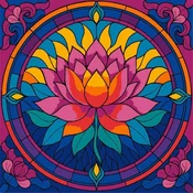 Rayher. Slikanje po številkah, Stained glass window Lotus