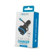 Forever CC-02 kabel za punjenje u automobilu, dvostruki, 3A, iPhone 8-pin