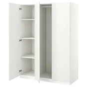 PAX/FORSAND Garderobni sestav, bela/bela, 150x60x201 cm