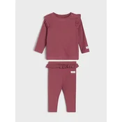 Sinsay - Pamucni komplet: bluza i pantalone sa karnerima - prljavo roze
