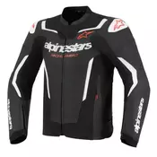 Športna usnjena motoristična jakna Aplinestars GP Force Airflow v2, črna/bela