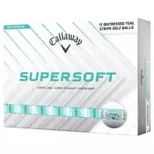 Golf žogice Callaway Supersoft 25 White Distance Stripe Teal