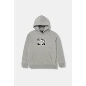 Pulover Vans Vans Mouf Pullover siva barva, s kapuco, VN000PXC02F1