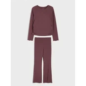 Sinsay - Komplet: bluza i pantalone - tamno braon
