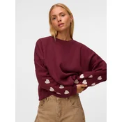 VERO MODA Majica VMKAROL rdeča / bela