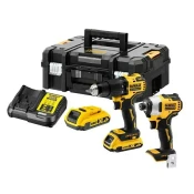 shumee DEWALT KOMPLET VRTALNIKA + UDARNEGA KLJUČNIKA 18V DCK2060L2T (DCD778+DCF787) 2x3,0 Ah TSTAK II