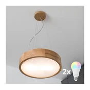 Brilagi - LED RGBW prigušiva luster CARVALHO 2xE27/15W/230V Wi-Fi, hrast, precnik 37 cm