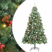 Vidaxl Umestno božično drevo 300 LED Toplo bela PVC in kovina Zelena