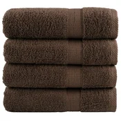 Premium rucnici za ruke SOLUND 4 kom. smedi 50x100 cm 600 g/m2