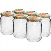Browin Steklen kozarec za konzerve z navojnim pokrovčkom 250 ml 6 kosov