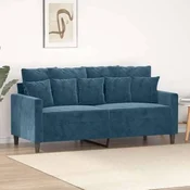 Dvosjed plavi 140 cm baršunasti