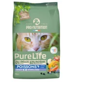 PRO-NUTRITION Suva hrana za macke Pure Life Adult Sterilised 8+, Riba, 2kg