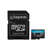 KINGSTON Memorijska kartica U3 V30 microSDXC 64GB Canvas Go Plus 200MB/s A2 + adapter SDCG4/64GB
