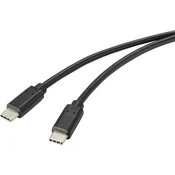 Renkforce Renkforce USB kabel USB 2.0 USB-C® vtič 1.00 m črna s protimikrobno površino RF-4716840, (20417072)