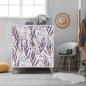 Hanah Home Komoda Multilux Daisy 95x111x36cm Belo-Tamnoplava