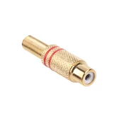 CABLETECH RCA prikljucnica, pozlacena, 2 prstena crvena GNI0069B