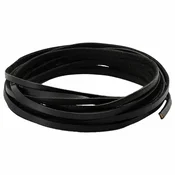 Vidaxl Usnjeni trak Črna 500 x 0,3 cm Usnje