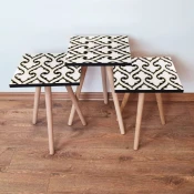 Hanah Home Set klub stočića 3Shp6, 3 komada, Tirkizna