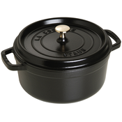Casserole kozica, 26 cm, črne barve, iz litega železa, Staub