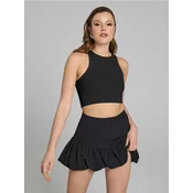 Sinsay - Rebrasti crop top - crno
