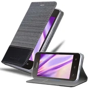 Cadorabo CADORABO Ohišje, združljiv s Huawei v sivi črni barvi - zaščitni pokrov z magnetnim zapiranjem, stoječo funkcijo in režo za kartico, (20564972)