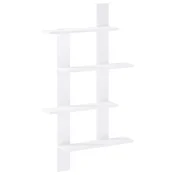 vidaXL Stenska polica Bela 61 x 13,5 x 105 cm Inženirski les