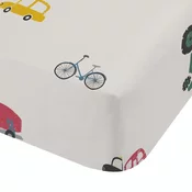 Bela napenjalna enojna bombažna otroška rjuha 90x190 cm Transport – Bianca
