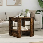 vidaXL Klubska miza Dimljeni oreh 51 x 50 x 50 cm Konstruiran les
