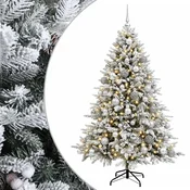 Vidaxl Umetna božična jelka z bučko 210 cm 300 LED Toplo bela