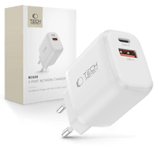 slomart Polnilnik Tech-Protect NCA30 PD 30W QC3.0 USB-A/USB-C - bel