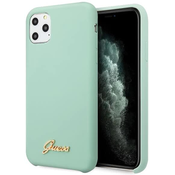 Guess iPhone 11 Pro Max Green Hard Case Silicone Vintage Gold Logo (GUHCN65LSLMGG)