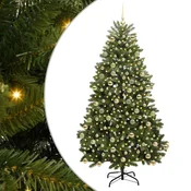 Vidaxl Umetno Zložljivo Božično Drevo 210 cm 300 LED Toplo bela PVC