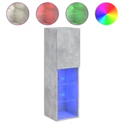 vidaXL TV omarica z LED lučkami betonsko siva 30,5x30x102 cm