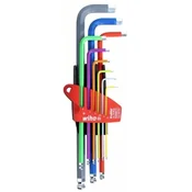 WIHA set nasadnih kljuceva s kuglicom (šesterokutni L-kljuc), obojeni, svijetle pod UV-svjetlom, u ProStar držacu, 9 dijelova, 1,5–10 mm, 46555