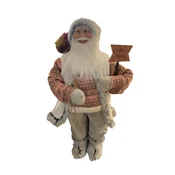 PANGRAF Novogodišnja figura Deda Mraz 100cm SZO20100/ roze/siva