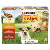 Friskies izbor mokre pasje hrane v aspiku 12 x (4 x 85 g)