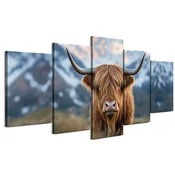 shumee Slika na italijanskem platnu 100 x 50 cm pentaptih - eklektični slog - živali Slika na italijanskem platnu 200 x 100 cm pentaptih - eklektični slog - živali