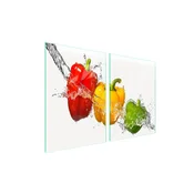 shumee Steklena zaščitna plošča za štedilnik 2x45x52 Paprika