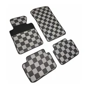 Rubber-textile car mats BMW 3 1998-2005 (E46, checkered)