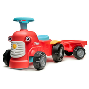 FALK Traktor za decu sa prikolicom crveni