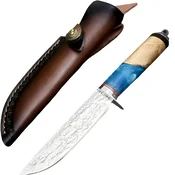 Damastni outdoor nož FC - 39481 - Plava / Smeda KP39481