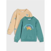 Sinsay - Dukserica crewneck 2 pack - plavozeleno