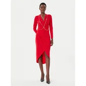 Rinascimento Cocktail obleka CFC0020146002 Rdeča Slim Fit