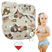 shumee Plenice za večkratno uporabo PUL TEDDY BEARS GREEN NappiMe plenice