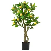 Vidaxl Umetno limonovo drevo 234 listov 90 cm zelena