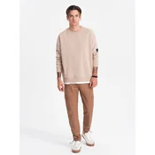 OMBRE Moške hlače z žepi V3 OM-PACG-0189 svetlo rjave barve MDN124153 XXL