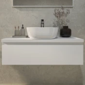 Kupaonski element viseci Concepto+ Trend 101, bijeli, s topom A, s ladicom