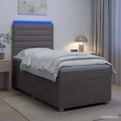 vidaXL LED posteljni pod z vzmetnico Taupe 80 x 200 cm Blago